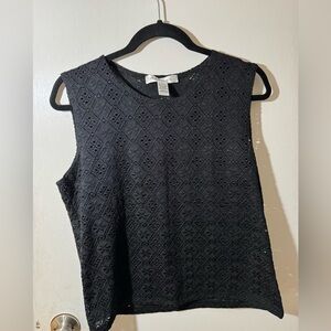 Elegant Black Lace Sleeveless Top